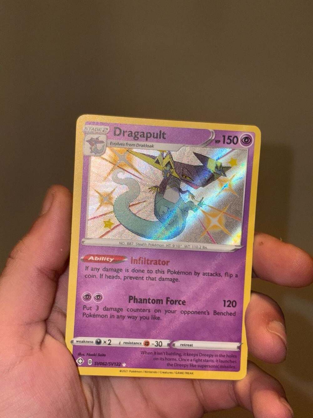 Dragapult SV062/SV122 Shining Fates Shiny Holo Rare Pokemon Card